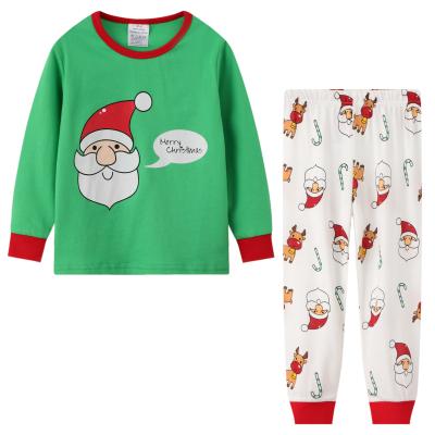 China Breathable boy pajamas set 100% cotton Santa Claus Christmas terno sleep pajamas sets for kids for sale