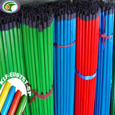 China Dome / flat cut / multiple cap 120*2.2 cm 120*2.5 cm 150*2.5 cm pvc coated broom brush handle cabo pvc Madeira vassoura revistido wire for sale