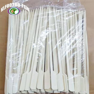 China High Quality Easily Cleaned Disposable Pole Flattened Food Grade Bamboo Teppo Kebab Kebab BBQ Grill Roasting Skewer Sticks Paddle Flag Gun Shape for sale