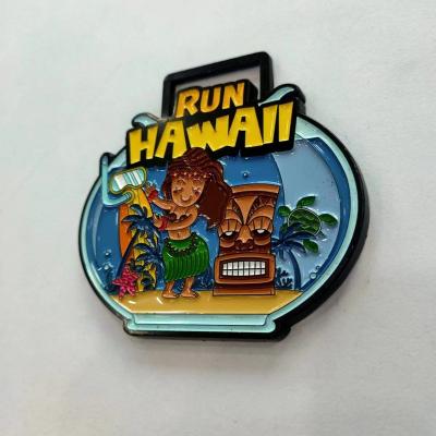 China Europe Factory Direct Sale Summer Run Hawaii Soft Enamel Pin Personalizado Metal Badges Brooches For Clothes for sale