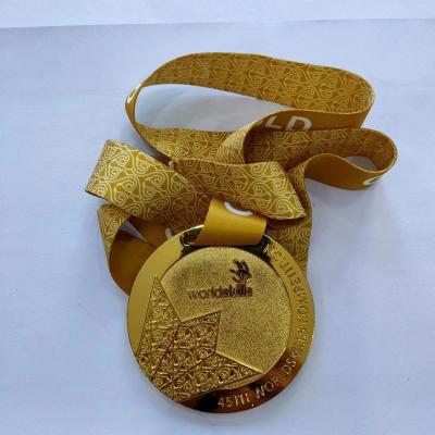 China Custom Europe winner gold 3d school activity marathon sports metal silver zinc alloy medal and ribbons for sale