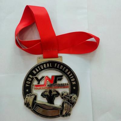 China Custom Champion League Metal Sports Medals Gymnastics Europe Powerlifting Metal Zinc Alloy Medals for sale