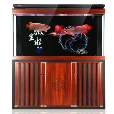 China SUNSUN Large Luxury 2m 2.5m 3m Aquarium Fish Tank High Transparency Stocked Glass Living Room for sale