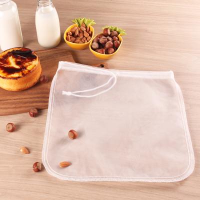 China food & Beverage Factory Bosi Nut Milk Bags Reusable Food Strainer Bags Good Mesh Nylon Drawstring Bags For Milk Coffee Tea Filter for sale