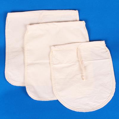 China food & Beverage Plant U Shape Nut Organic Milk Cotton Filter Bag For Foods Organic Reusable Gauze With Drawstring Juicing for sale