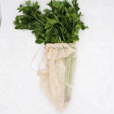 China Wholesale Reusable Rope Handle Cotton Mesh Produce Bag BOSI Fruit Mesh Fruit Mesh Grocery Net Bag for sale