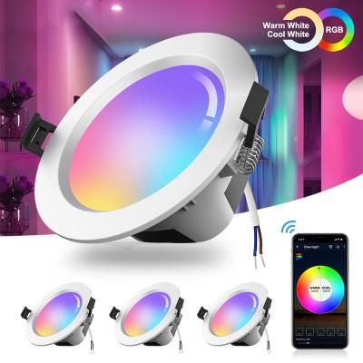 China 30m 5W RGB LED Spot Light Smart Downlight Bluetooth BT Mesh Downlight Color Changing Ceiling Lamp for Indoor Home Living Room for sale