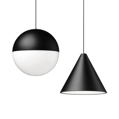 China Modern Nordic Design Pendant Light Glass Lamp Light Modern Black White Led Decorative Living Room for sale