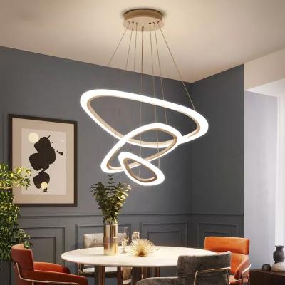 China Modern Modern LED Chandelier for Kitchen Home Living Bedroom Dining Room Triangle Pendant Ceiling Lamp White LED Lights for sale