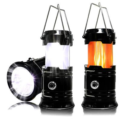 China Outdoor Lighting Led Multi-Function Outdoor Portable Flame Lantern Lantern Light Tent Lantern Solar Power Camping Solar Power Flashlights for sale