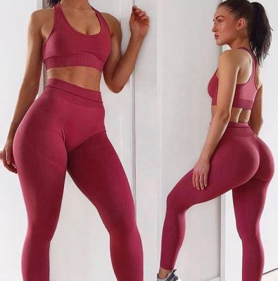 China 2020 New Arrival Women's MI-LING Active Wear Yoga Set 2 Pieces Breathable High Elastic Slim Fit Yoga Set Fitness for sale