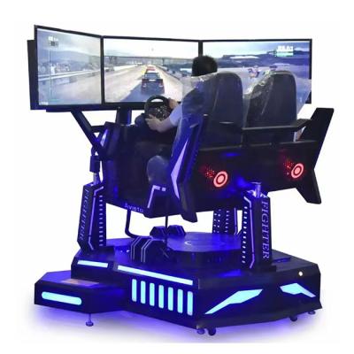 China Metal 2 Seats Three-Screen Racing Simulator Virtual Reality Driving Experience Gyroscopic VR Racing Game Machine for sale