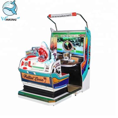 China Wooden Coin Operated Dynamic Seats Simulate Original Let Us Go Island Video Shooting Arcade Game Machine for sale