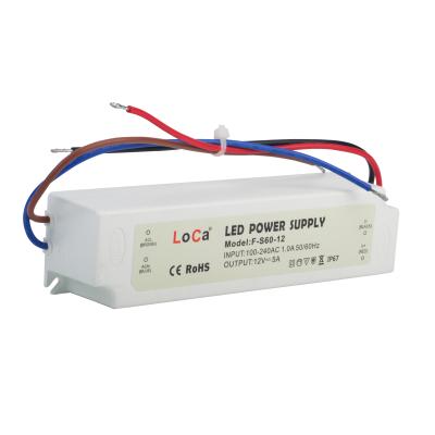 China LED Light LED Driver 12V Waterproof Power Supply With Plastic Housing for sale