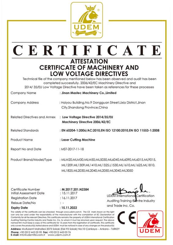 CE - Jinan Mastec Machinery Co., Limited