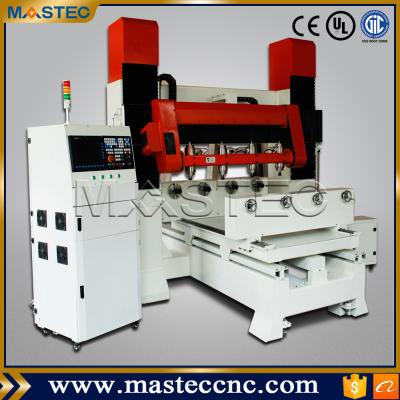 China 3D Engraving With 45 Degree Pattern 4 Heads 5 Axis CNC Router Machine For Complex Pattern Wood Engraving for sale