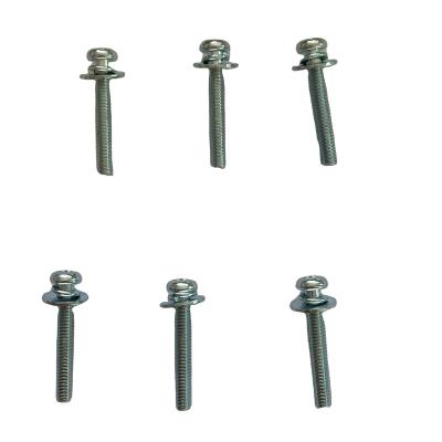 China Pan Made in China Round Head Phillips Screw with Flat Washer, Widely Used in Construction, Audio and Toys for sale