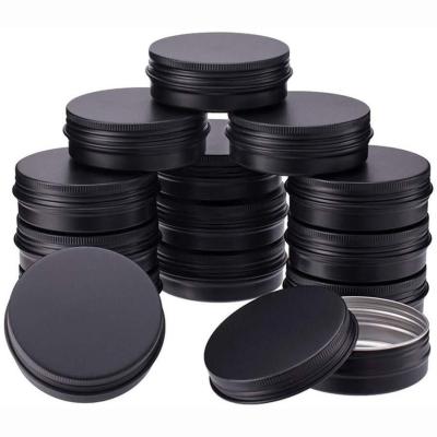 China 250g Metal Cosmetic Jar Black Silver Gold Round Aluminium Tins 8.8oz for sale