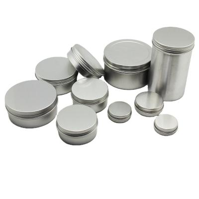 China 20ml To 250ml Metal Cosmetic Jar 3.9in Dia Screw Top Aluminium Tins for sale