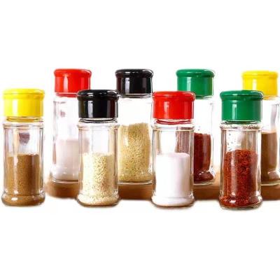 China 3.5oz Clear Plastic Spice Shakers Jars Dustproof Waterproof for Salt And Pepper for sale