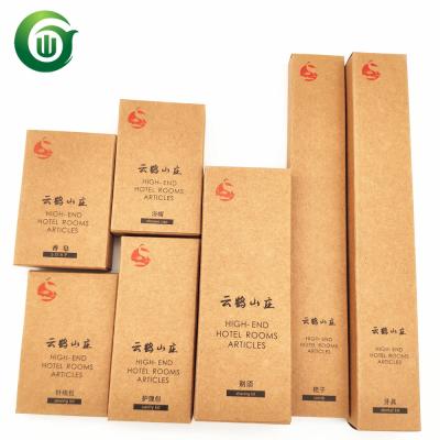 China Recyclable Hotel Amenities In Brown Kraft Paper Box Package for sale