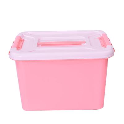 China Customized Viable Color 25L Clothes Storage Box With Wheels , Plastic Sealed Container for sale