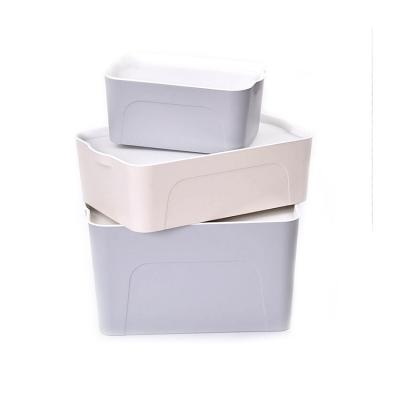 China Viable Design Concise Stackable Rectangle Plastic Trash Bins Storage Box for sale