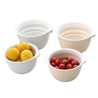 China Viable Home Kitchen Vegetable And Fruit Washing Double-Layer Storage Basket for sale