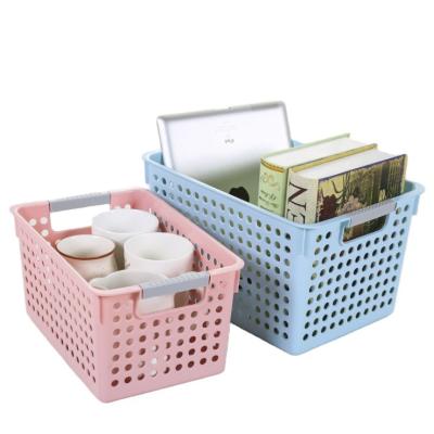 China Sustainable Multifunctional Fashion Storage Basket Home Clothing Toys Plastic Storage Basket for sale