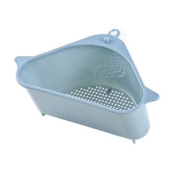 China Universal Viable Kitchen Sink Triangle Drain Basket Food Waste Funnel Sponge Tool Holder for sale