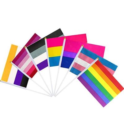 China Custom Full Color Hand Printing Hot Selling Accept Mini Gay Pride Rainbow Flag Health Care Institutes Manufacturer Flag for sale