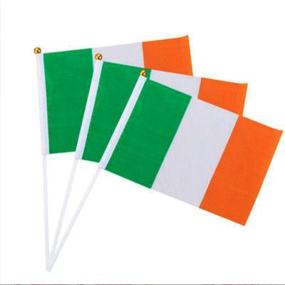 China Health Care Institutes Wholesale Foreign Manufacturers Custom14*21cm Ireland Flag Flag With 30cm Flagpole for sale