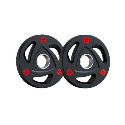 China Factory Supply Universal Barbell Dish Profesional Black Rubber Coated Barbell Weight Plate for sale