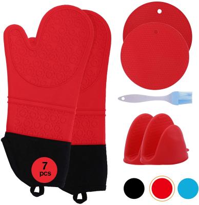 China Amazon Selling 2021 Soft Warm Heat Resistant Oven Mitt Baking Cooking Gloves Mini Pinch Oven Mitts Inner Liner Silicone Pot Long Holder for sale