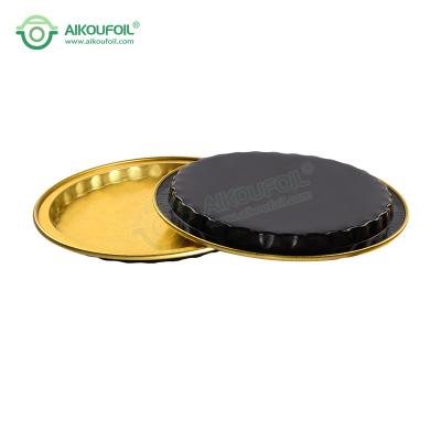 China Bakery Tray Aikou Microwaveable Food Box Food Containers Tray Aluminum Foil Pizza Pan for sale