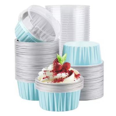 China Cupcake Aikou Dessert Yogurt Aluminum Foil Container Moldes De Bizcocho Disposable Ice Cream Packaging Cup for sale