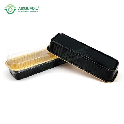 China Bakery Tray Aikou Oem Logo Hot Sell Molds With Lids Disposable Aluminum Foil Container 1115ml For Bun Cake for sale