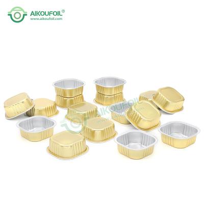 China Aikou Metal Aluminum Foil Box Food Packaging Containers 200Ml Normal Takeaway Bowl Black for sale