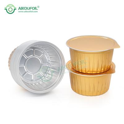 China Food Box Aikou Heavy Duty Food Grade Disposable Aluminum Foil Container Custom Hot Pan Aluminum Foil Container With Lid for sale