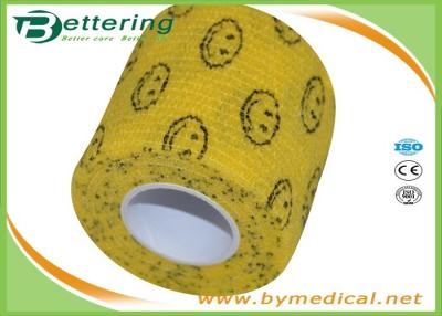 China Smile face Printing Non Woven cohesive bandage self adhesive bandage vet wrap bandage for sale