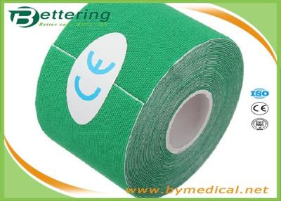 China 5cm x 5m Kinesiology Tape Kinesio Tape  Waterproof Pure Cotton,Sports Safety Muscle Tape Green Colour for sale