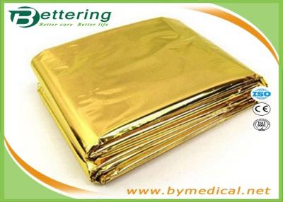 China High Quality Waterproof Outdoor Emergency Survival Foil Thermal First Aid Rescue Blanket 160x210cm Golden/Silver colour for sale