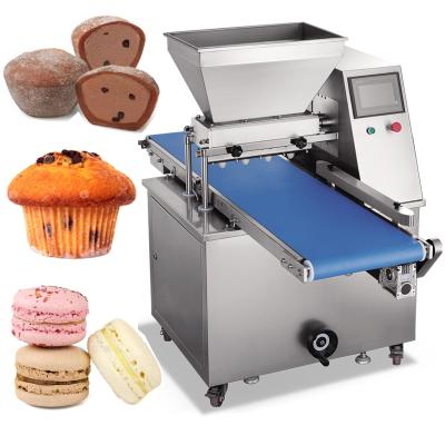 China Automatic Flour Mill Cup Cake Filling Machine Sponge Cake Depositor Cake Topping Machine en venta