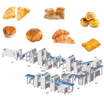 China Hotels Automatic Puff Pastry Machine Puff Pastry Production Line Puff Pastry Forming Machine Laminating Line en venta