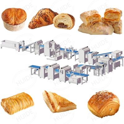 China Automatic Pastry Production Line Full Automatic Huide Puff Pastry Puff Pastry Production Line Making Machine Bread Production Line à venda