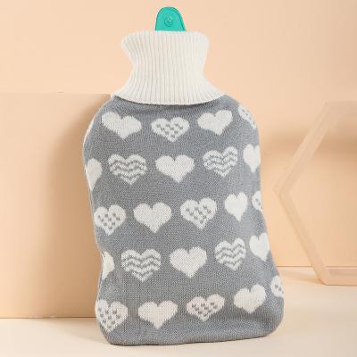 China Factory Wholesale Safety Woolen Hot Water Bottle Cover Portable Rubber Warm Water Bottle Bag for sale