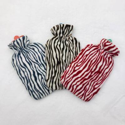 China Hot Selling Hot Safety Flannel Plush Cover Rubber Hot Water Bottle Compress Water Bag For Home Use for sale