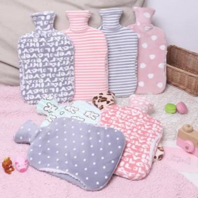 China New Style Safety Large Portable Hot Water Bottle Thickened Rubber Hot Water Bottle With Plush Cover for sale