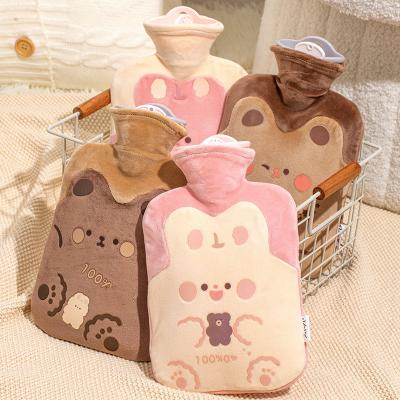 China Creative Plush 500ml Safety Cover Water Bottle Hot Portable Hot Compress Bag Hot Water Bottle for sale