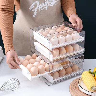 China Anti Drop Egg Egg Storage Box Viable Modern Fresh Refrigerator Plastic Egg Drawer Storage Box for sale